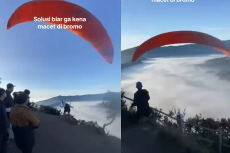 TNBTS Selidiki Aksi Paralayang di Kawasan Bromo yang Viral di Media Sosial