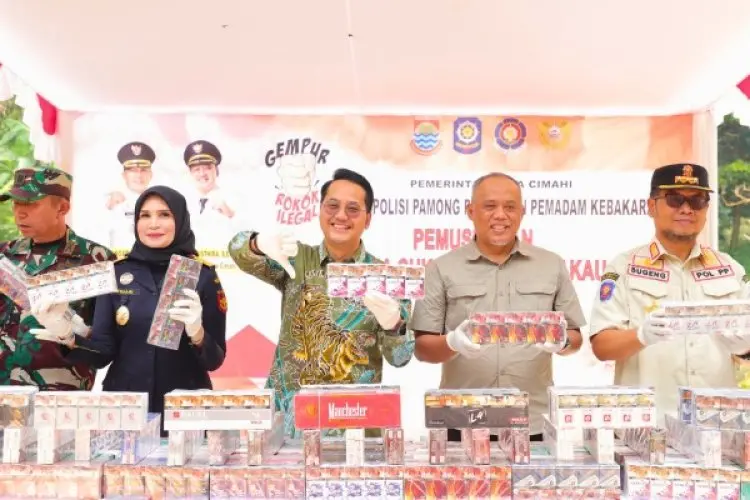 1 Juta Batang Rokok Ilegal Dimusnahkan Pemkot Cimahi, Potensi Kerugian Negara Capai Miliaran Rupiah