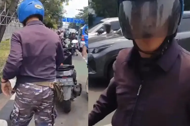 Viral Oknum TNI AL Diduga Pukul Ojol Usai Tak Terima Diklason