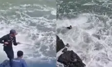 Viral Detik-detik Dua Pemancing Tersapu Ombak di Pantai Cikeueus Sukabumi