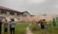 Viral Detik-detik Bangunan Pesantren di Bireun Aceh Ambruk