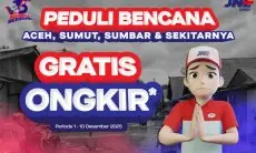Peduli Korban Bencana Aceh-Sumbar-Sumut, JNE Gratiskan Ongkir Bantuan