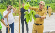 Kolaborasi Pemkot Bogor dan Insan Pers Tanam Puluhan Pohon di Ujung Jalan R3 Katulampa