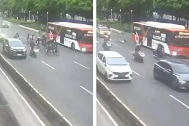 Rekaman CCTV Ungkap VP SKK Migas yang Tewas Usai Tabrak Bus Transjakarta