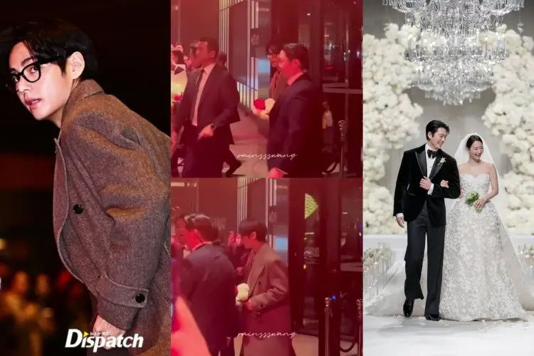 V BTS Diduga jadi Orang yang Berhasil Menangkap Buket Bunga di Pernikahan Kim Woo Bin dan Shin Min Ah