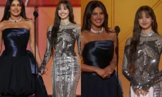 Lisa BLACKPINK Berbagi Panggung dengan Priyanka Chopra saat jadi Presenten Golden Globe Awards