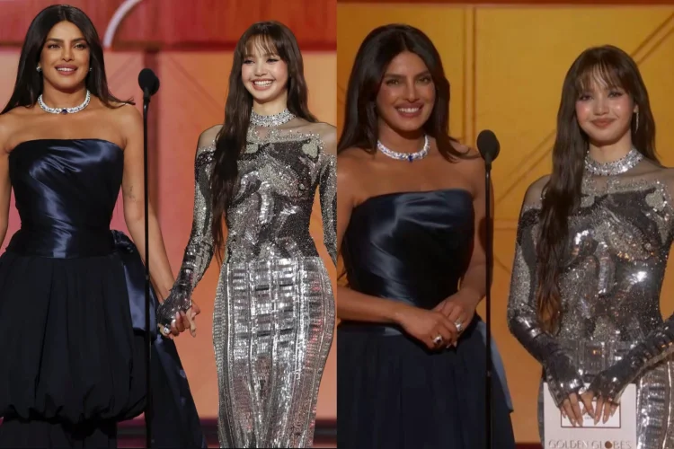 Lisa BLACKPINK Berbagi Panggung dengan Priyanka Chopra saat jadi Presenten Golden Globe Awards