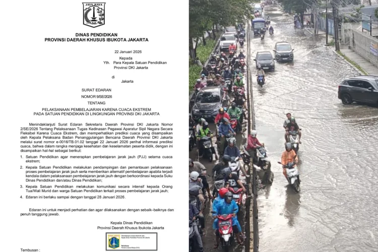 PJJ Mulai Diberlakukan di Seluruh Sekolah di Jakarta Menyusul Cuaca Ekstream hingga Banjir