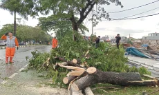 Foto: Stadion Pakansari Porak-poranda Diterjang Angin Puting Beliung