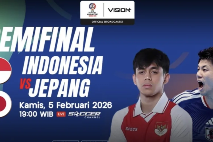 Link Live Streaming Indonesia vs Jepang Semifinal Futsal AFC 2026, Jangan Lewatkan!