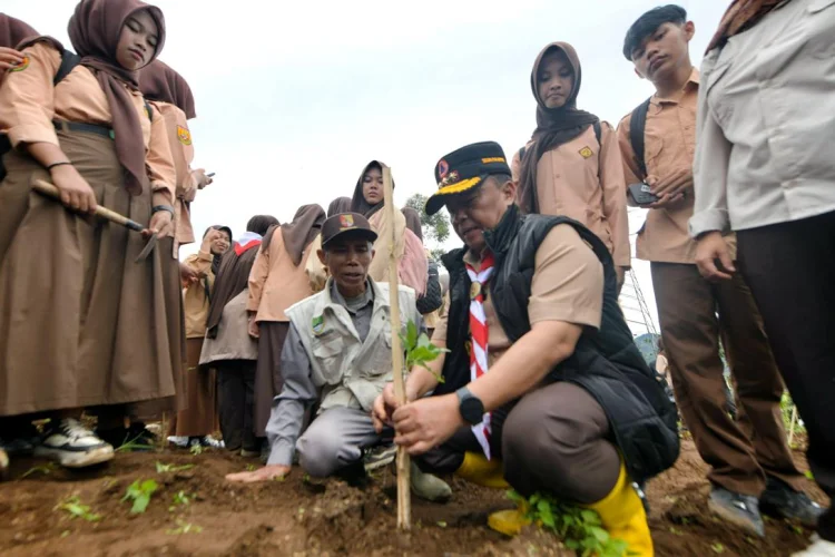Tanam Pohon, 500 Pramuka Turun Gunung Selamatkan Hulu Citarum