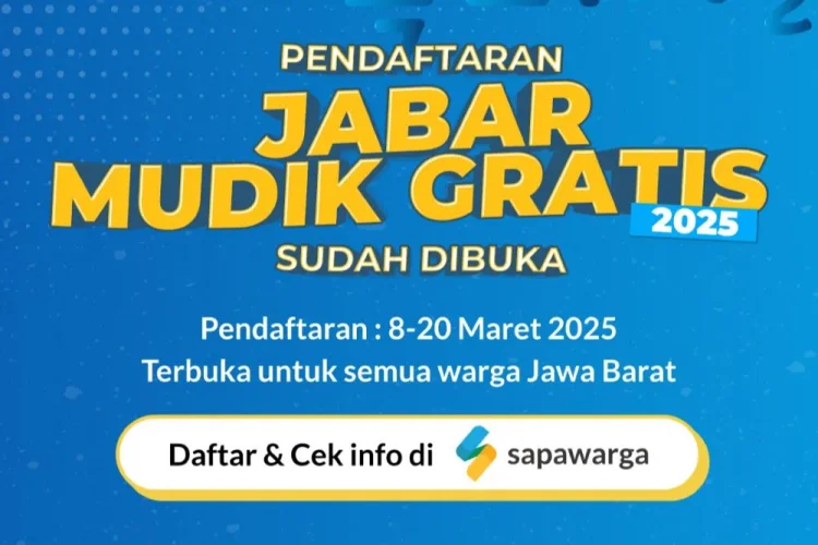 Mudik Gratis Pemprov Jabar 2026 Dibuka, 3.040 Tiket Disiapkan, Daftar via Sapawarga