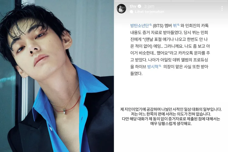 Namanya Terseret dalam Konflik Min Hee Jin NewJeans dan ILLIT, V BTS: Saya Terkejut
