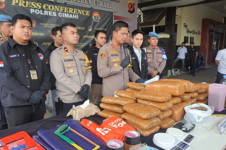 Polres Cimahi Amankan 1 Kuintal Ganja Senilai Rp600 Juta
