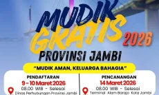 Mudik Gratis 2026 Dishub Jambi Dibuka Hari Ini, Berikut Syarat Ketentuan dan Rutenya