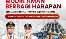 Pemprov Sulsel Buka Pendaftaran Mudik Gratis 2026 Hari Ini, Berikut Rute Tujuannya