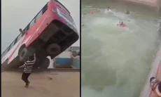 Tragedi Bangladesh Lagi, Viral Detik-Detik Bus Berpenumpang Terjun ke Sungai Padma