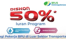 BPJS Ketenagakerjaan Beri Diskon 50% Iuran Pekerja Mandiri Sektor Non-Transportasi