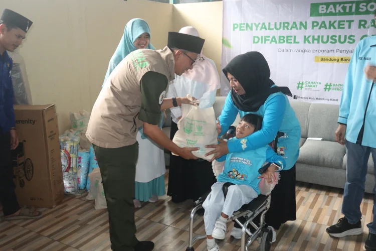 Ramadan Bahagia, Baznas KBB Berikan Bantuan untuk Anak-anak Cerebral Palsy
