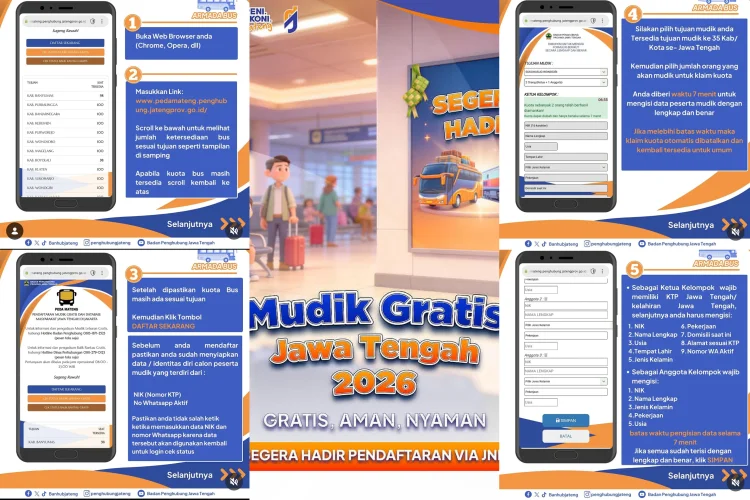 Begini Cara Daftar Mudik Gratis 2026 Badan Penghubung Jateng dengan Armada Bus