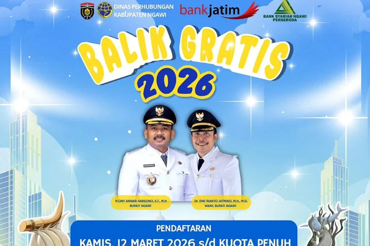 Dishub Ngawi Buka Pendaftaran Arus Balik Mudik Gratis 2026