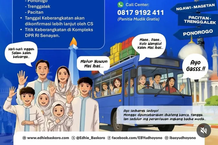 Edhie Baskoro Yudhoyono Buka Pendaftaran Mudik Gratis 2026 Bagi Warga Jakarta