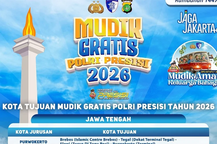 Berikut Rute Tujuan Mudik Gratis 2026 Polda Metro Jaya, Pendaftaran Hari Ini