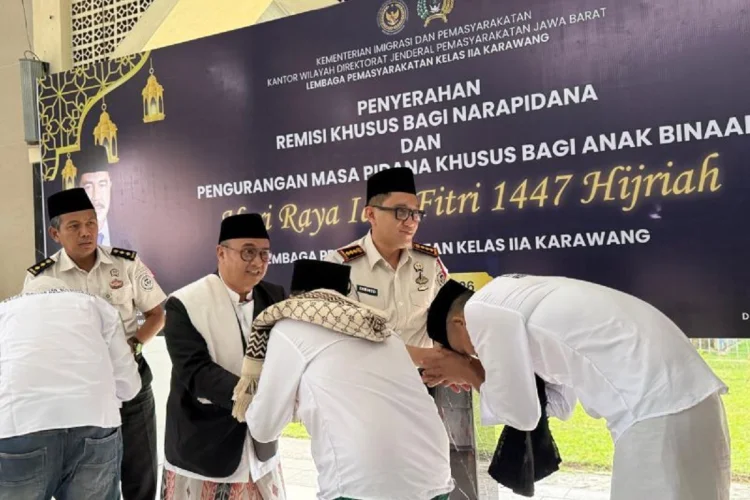 855 Napi Lapas Karawang Terima Remisi Idulfitri, 3 di Antaranya Langsung Bebas