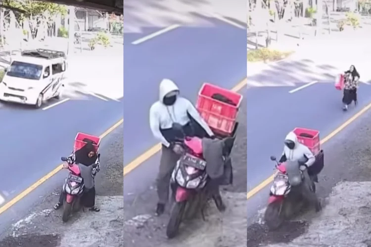 Kasihan! Seorang Ibu di Tasikmalaya Kehilangan Motor saat Mengambil Box yang Jatuh