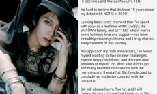 Umumkan Keluar dari SM Setelah 10 Tahun, Ten NCT: Ingin Menghadapi Tantangan Baru