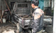 Korslet Saat Diisi BBM, Mobil Pick Up di Tenjolaya Hangus Terbakar