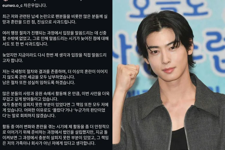 Akui Bersalah dalam Kontroversi Penggelapan Pajak, Cha Eun Woo Minta Maaf