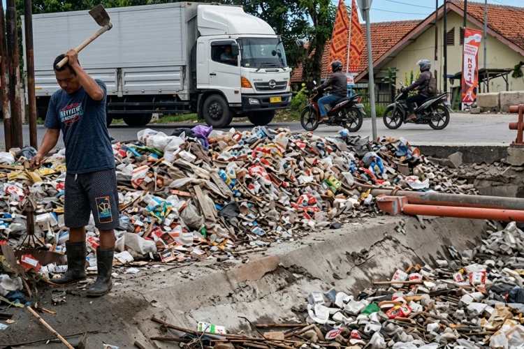 Desa Melakasari Terus Dibebani Sampah Kiriman, Warga Desak Penanganan Serius