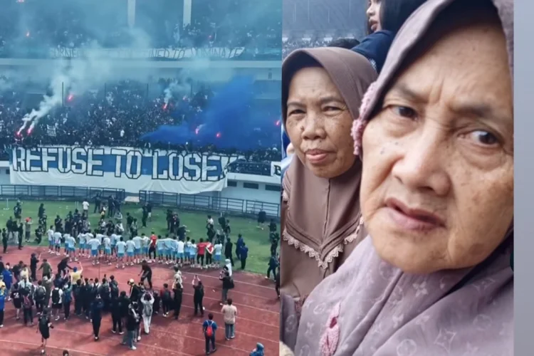 Jadi Bobotoh Vintage, Viral Momen Nenek-nenek Ikut Dukung Persib di GBLA