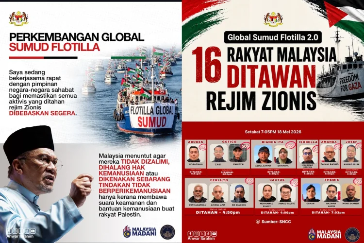 Tak hanya 9 WNI, 16 Warga Malaysia juga Diculik Zionis Israel dalam Konvoi Flotilla