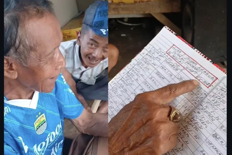 Viral Aksi Bobotoh Senior Tulis Skor Pertandingan Persib Bandung di Buku Catatan