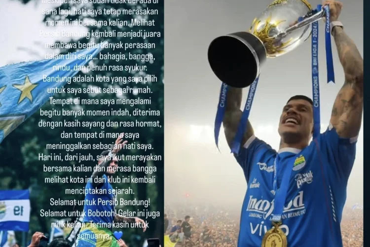 Ciro Alves Unggah Pesan Haru Usai Persib Juara Liga 1: Bandung adalah Rumah
