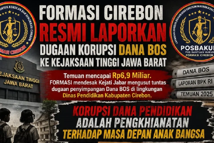 Formasi Laporkan Dugaan Korupsi Dana BOS Rp6,96 Miliar ke Kejati Jabar