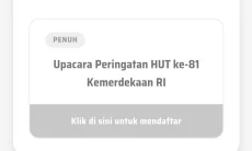 Baru 30 Menit Dibuka, Pendaftaran Upacara HUT ke-81 RI Langsung Ditutup