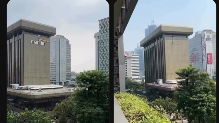 Viral! Logo Bank Mandiri di Gedung Pusat Mendadak Dicopot