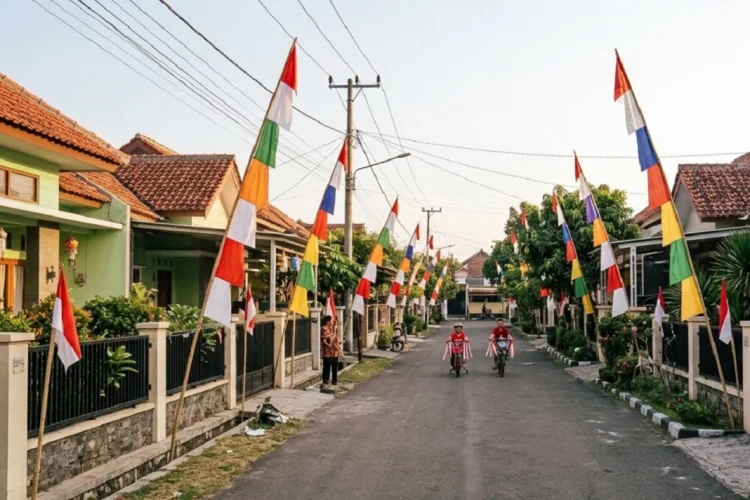 Pasang Atribut HUT ke-81 RI, PLN UID Jabar Ingatkan Warga Jaga Jarak Jaringan Listrik