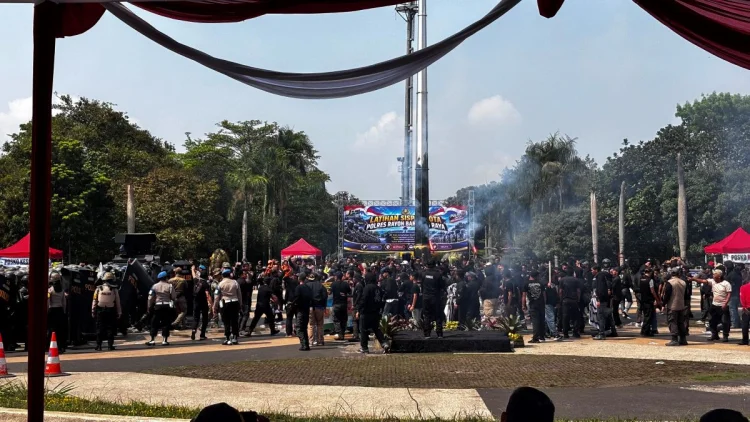 Uji Kesiapsiagaan Personel Polisi Rayon Bandung Raya Gelar Sispamkota