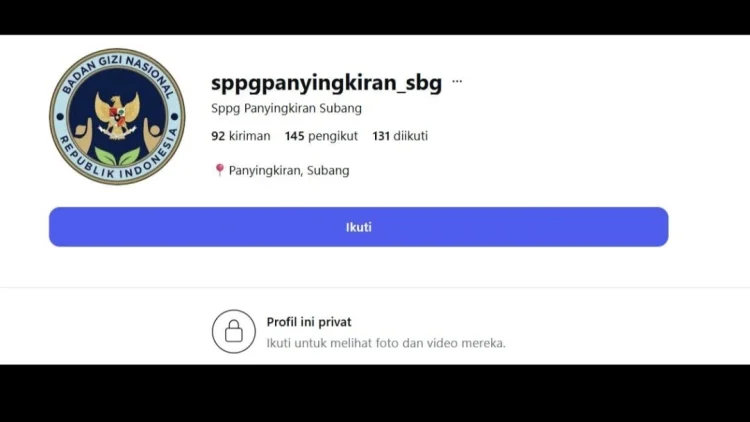 Viral Isu Perselingkuhan, Akun Instagram SPPG Panyingkiran Subang Dikunci