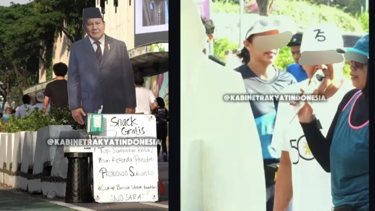 Aksi 'Snack Gratis' di CFD Viral, Jadi Wadah Warga Luapkan Kritik untuk Prabowo