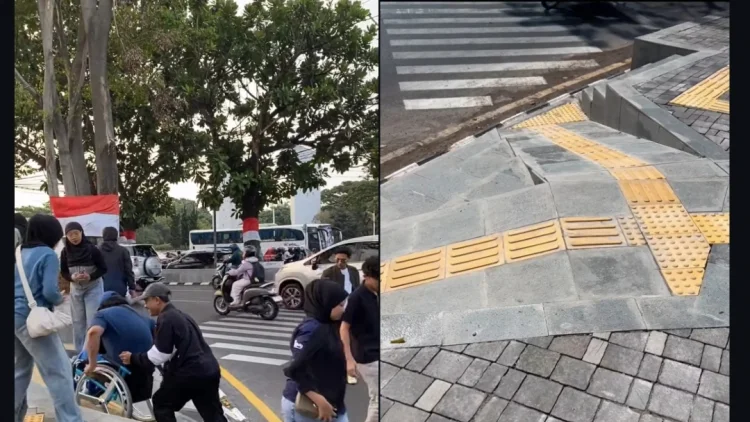 Koalisi Pejalan Kaki Uji Ramah Difabel Trotoar Baru Gasibu, Begini Hasilnya