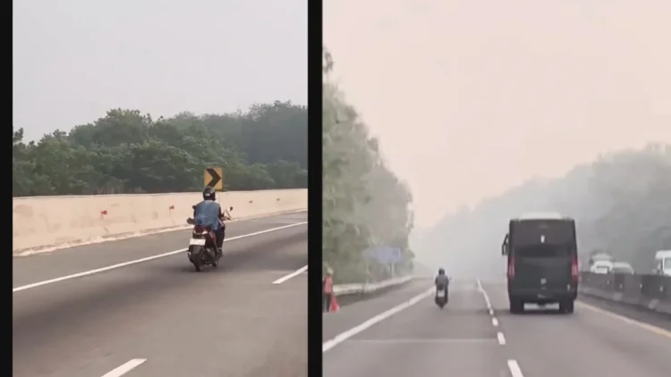 Viral Pemotor Masuk Tol Cipularang, Aksi Nekatnya Bikin Warganet Heran