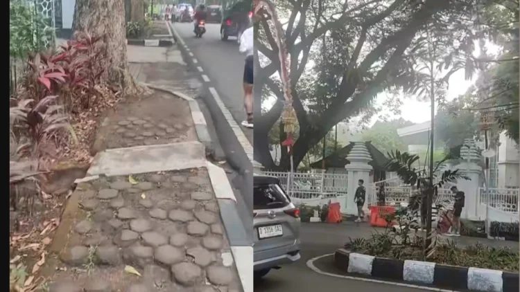 Warganet Keluhkan Kondisi Trotoar Rusak di Seberang Gedung Sate Bandung