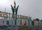 Proyek Pagar dan Tugu Selamat Datang Rest Area Gunung Mas Kelar
