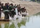 Kodam III Siliwangi Tabur 3,5 Kuintal Benih Ikan di Kolam Retensi Cieunteung