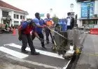 Foto: Pengecatan Trotoar Jalan Sukarno